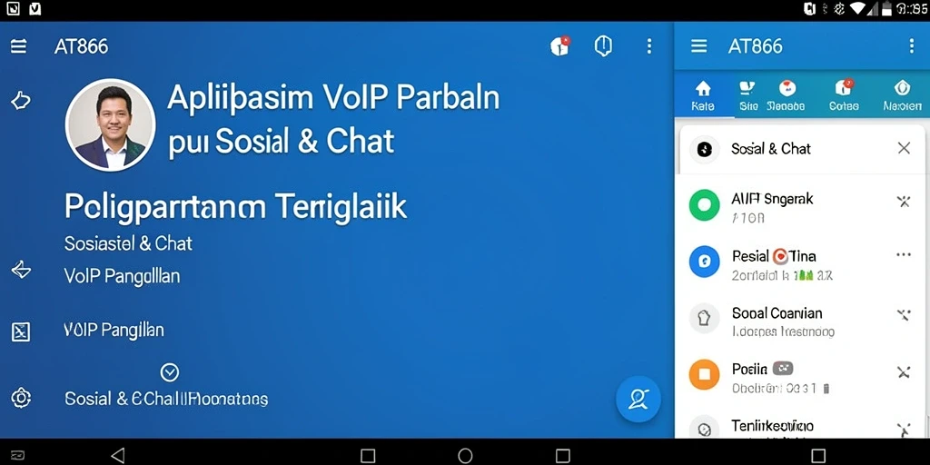 Antarmuka aplikasi AT866 yang modern untuk VoIP Panggilan.