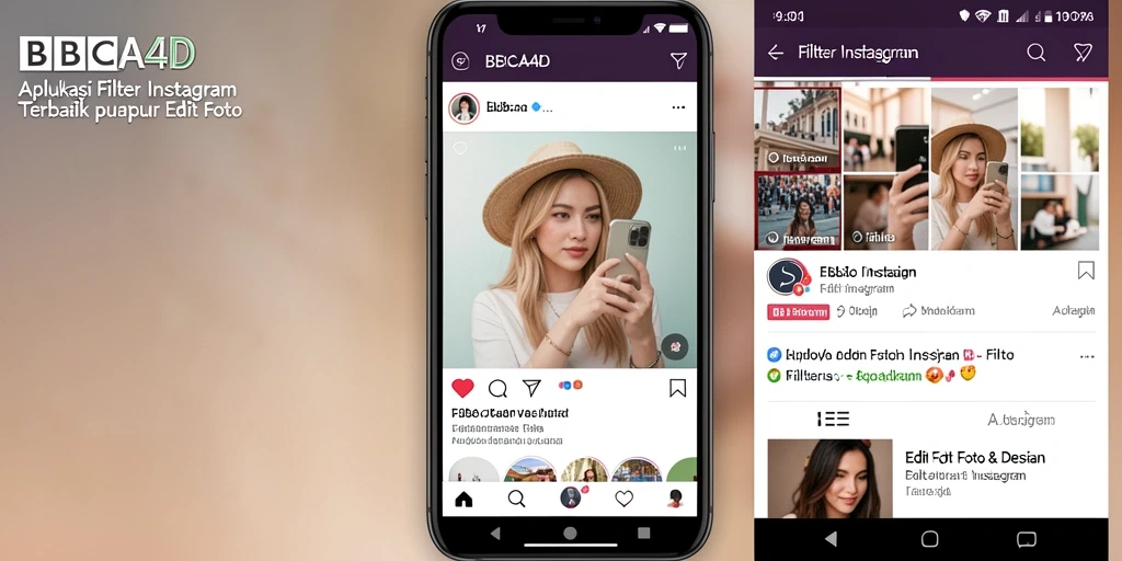Tampilan antarmuka <strong>BBCA4D</strong> yang sederhana dan menarik untuk pengguna filter Instagram.