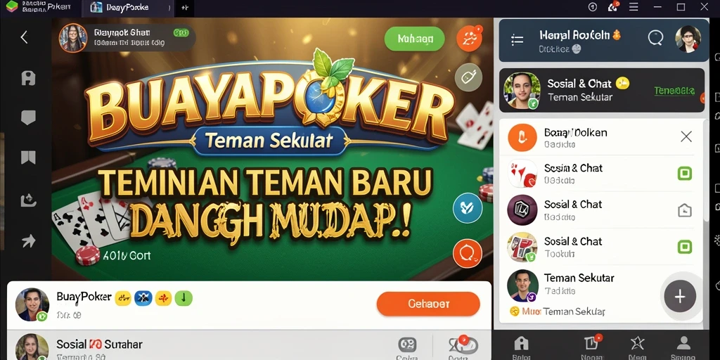 Tampilan antarmuka BUAYAPOKER yang memudahkan pengguna untuk bersosialisasi.