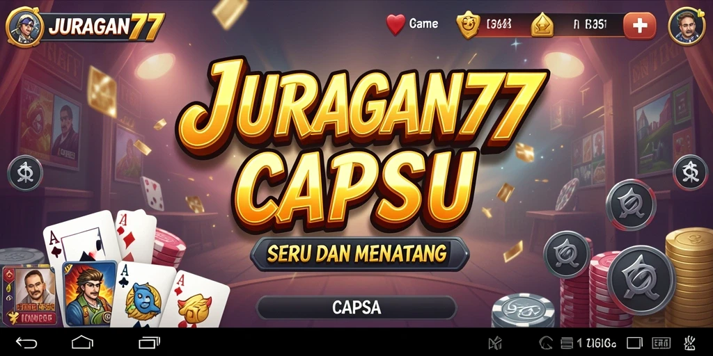 Tampilan antarmuka permainan Capsa di JURAGAN77 yang menawan.