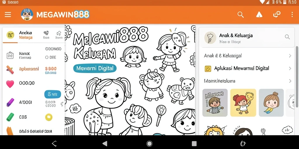 Tampilan antarmuka MEGAWIN888 yang menarik untuk mewarnai.
