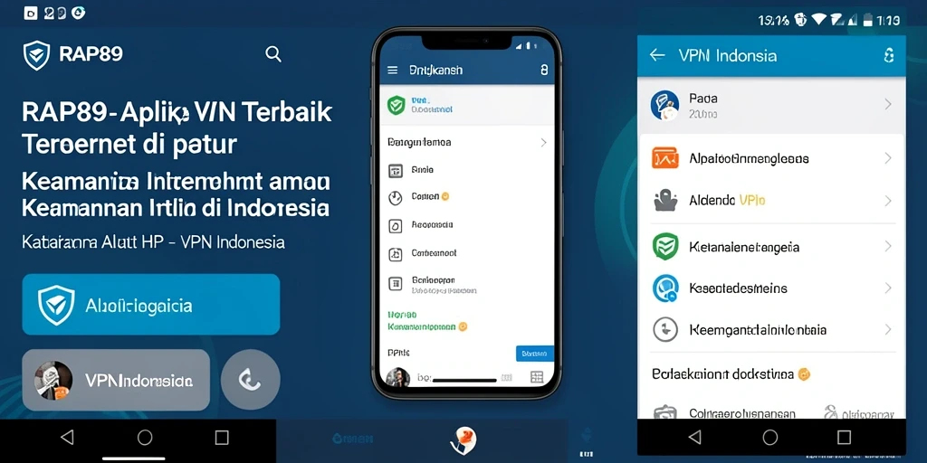 Antarmuka aplikasi VPN Indonesia RAP89 yang sederhana dan efektif.