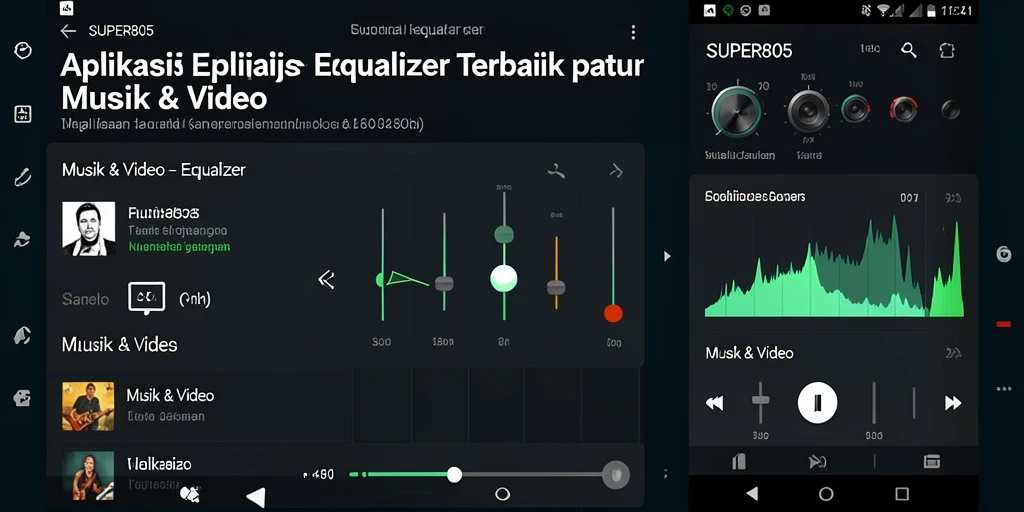 Antarmuka aplikasi <strong>SUPER805</strong> yang menampilkan fungsi Equalizer dengan jelas.